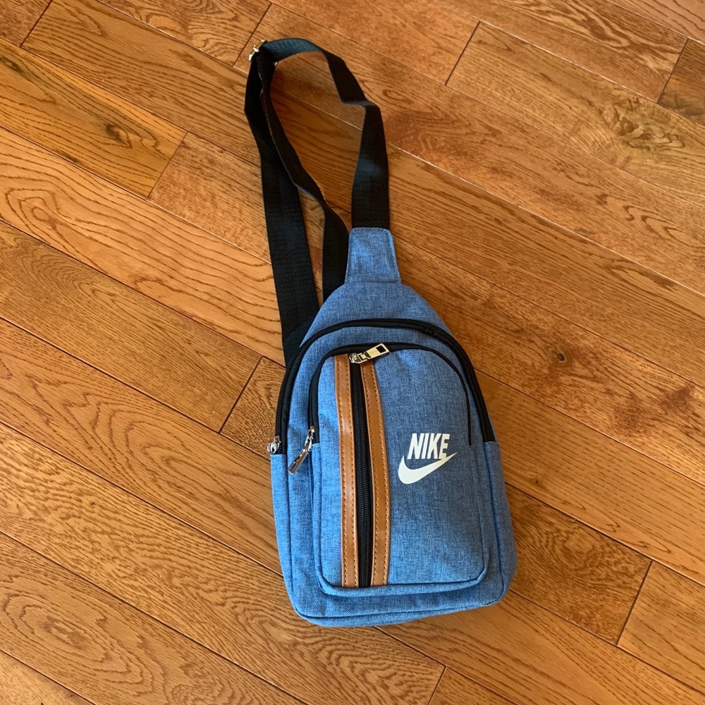 NWOT Nike Sling Denim Backpack